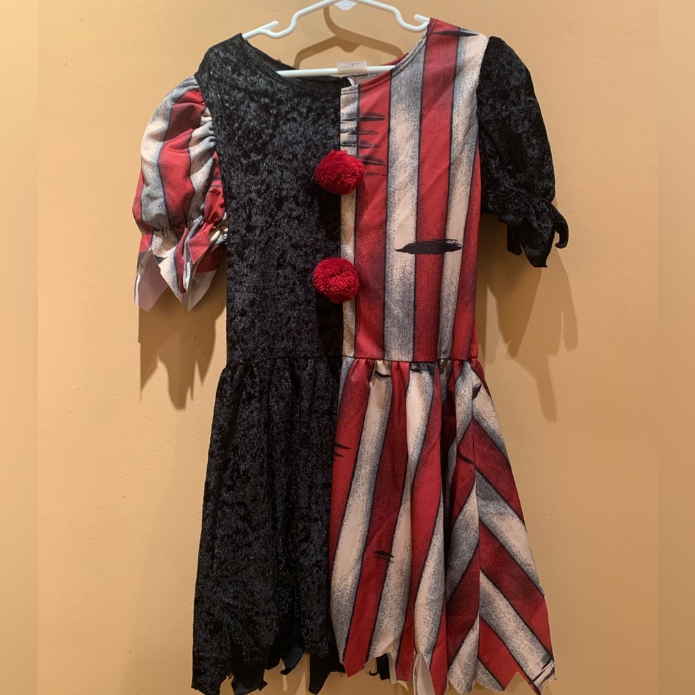 SPIRIT TWISTED CLOWN HALLOWEEN COSPLAY COSTUME GIRLS Kids Large DRESS ONLY